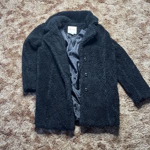 American Eagle Jacket Womens Extra Small Fleece Heavy Oversized Black